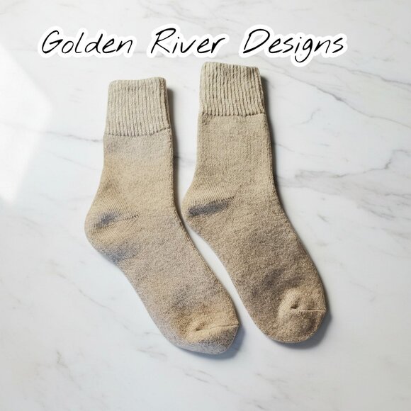 Golden River Designs Accessories - Women’s Wool Socks - 80% Sheep Wool - Beige